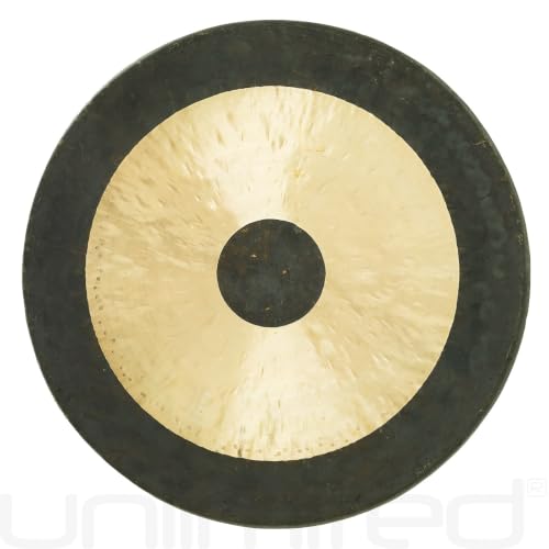 Unlimited Chau Gongs, Sound Healing, Meditation & Yoga Gong, Bronze, 38in | Traditional Chinese Bullseye Design, Deep Meditative Tones & Gong Wash, Ideal for Group Sessions, Mallet & Rope Included - size: 38"