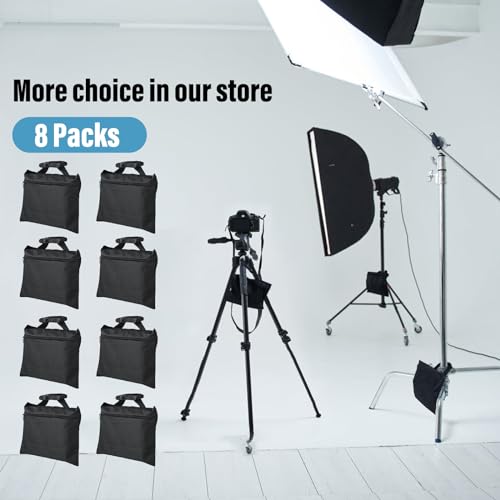 Sandbags 8 Packs, Sandbag Weights for Backdrop Stand Sandbags, SandBag for Weight, Weight Bags with Zipper and Buckle Straps for Support Heavy Duty Light Stand - size: 8 PCS
