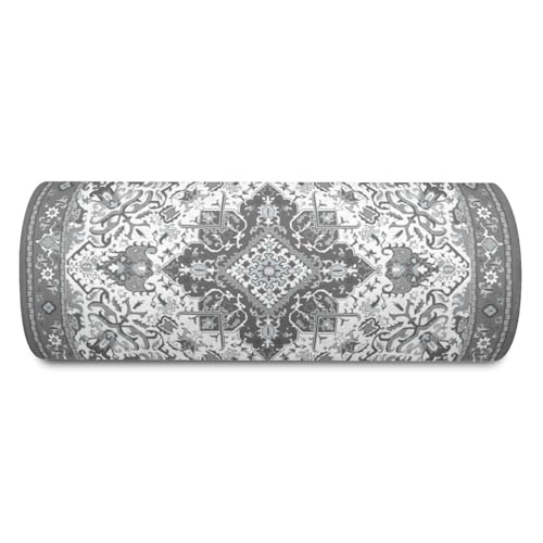 Knee Pillow for Back Sleeping – Half Moon Bolster Pillow for Legs,Under Knee While Sleeping Support, Leg & Back Pain Relief (21.5x9x5 Inches),Machine Washable Cover - color: Grey