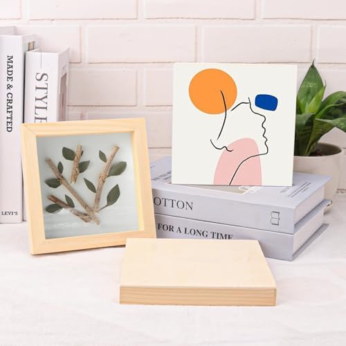 26 Pack Unfinished Wood Canvas Boards for Painting - 6 x 6 Inch Square Wooden Panels and Painting, DIY Handicrafts, Home Decoration(Thickness 0.98 inch)