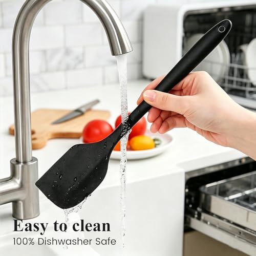 HANSGO Silicone Spatula Set, 6 PCS Food Grade Kitchen Utensils with Silicone Brush, 480°F Heat Resistant Non Stick Rubber Spatula for Scraping, Cake Baking, Cooking, Mixing, Dishwasher Safe