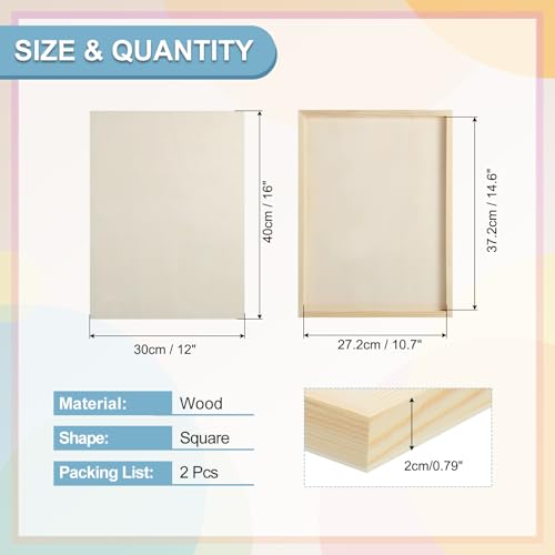 MECCANIXITY 6 Pack Wood Canvas Boards, 12x16 Inch Art Canvases Square Unfinished Wood Panel for Painting, Crafts, DIY Projects, Pouring Art - size: 12x16 Inch