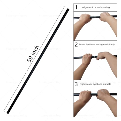 yoga stick is made of sturdy steel that is 5 feet high and an adjustable stretching stick, providing flexibility, agility, and balance. Covered with thick and comfortable foam layer - color: Black