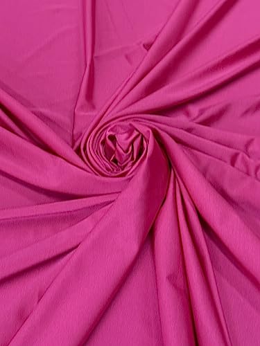 Premium Nylon Lulu Yoga Spandex Fabric - Ultra-Soft & Stretchy 4-Way Stretch Fabric by The Yard - Perfect for Activewear and Swimsuit Fabric, and More -1 Yard - 58 Inch Width (Hot Pink) - color: Hot Pink