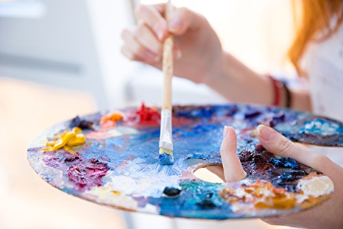 Artlicious Wooden Paint Palette - for Acrylic, Oil, Watercolor - Kids & Adults