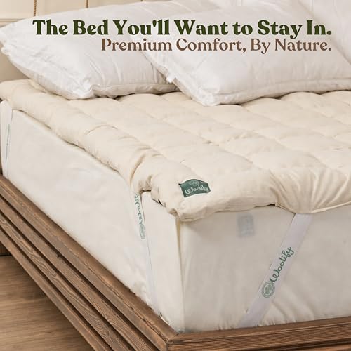 Woolify Organic Merino Wool Mattress Topper 1650 GSM - Pillow Top Mattress Pad, Handmade, Non-Toxic, Cooling and Hypoallergenic Wool Topper for Back Pain Relief (Twin XL) - size: Twin XL