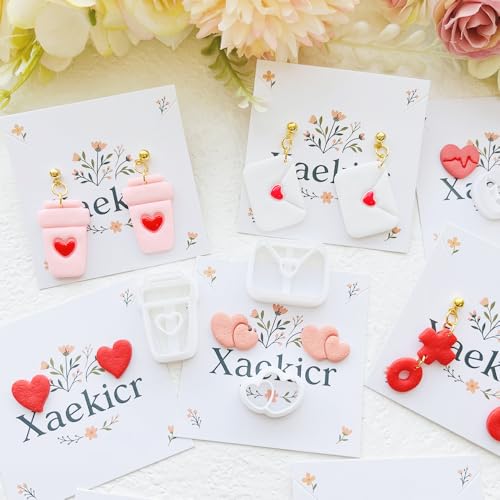 Heart Theme Polymer Clay Cutters Set – Molds, Clay Cutters for Polymer Clay, Clay Earring Tools - color: L color