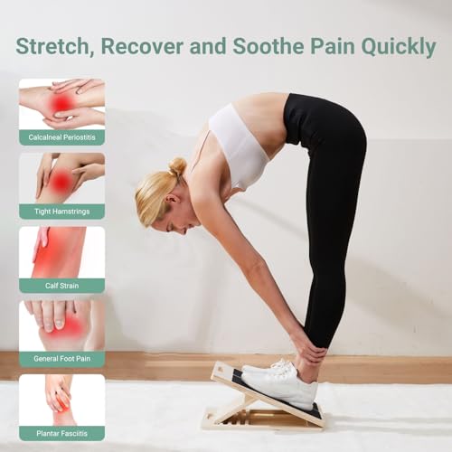 Slant Board for Calf Stretching, Adjustable Wooden Incline Board