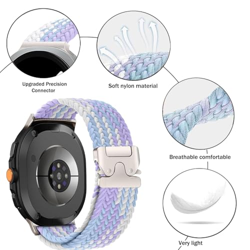 Nylon Braided band Compatible with Samsung Galaxy Watch 8 40mm 44mm, Elastic Band for Galaxy Watch 8 Classic 46mm - color: Violet