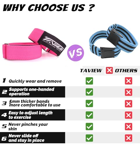 Occlusion Bands for Women Glutes & Hip Building, Blood Flow Restriction Bands BFR Bundle Booty Bands, Best Fabric Resistance Bands for Exercising Your Butt, Squat, Thigh, Fitness - color: Pink Full