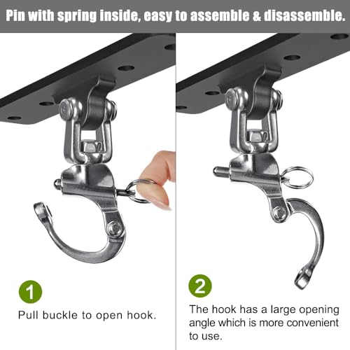 Dolibest Heavy Bag Hangers Brackets, Punching Bag Hangers, Heavy Bag Ceiling Mount for Body Weight Strength Training Systems, Aerial Yoga Swing & Hammock, Resistance Band - color: 체인이 있는 4홀 펀칭백 행거