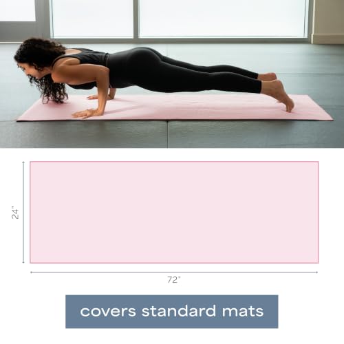 S&T INC. Aura Microfiber Yoga Mat Towel with Grip, 2 Pack, 24" x 72", Pink | Silicone Grip Backing, Soft and Absorbent, Quick-Dry for Gym, Pilates, and Hot Yoga, Compact for Gym Bag, Machine Washable - color: Pink 2pk
