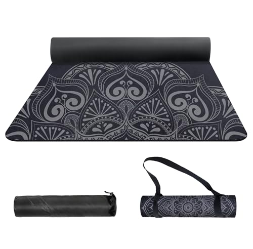 nuveti Yoga Mat Print Extra Thick TPE Non Slip Fitness Exercise Mat with Carrying Bag,72"x24" Extra Thick 6MM Exercise & Workout Mat for Yoga, Pilates Fitness and Floor Exercises - color: ManTuoLuo5