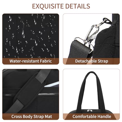 Handbag for Women Yoga Bag Large Capacity Yoga Pad Buckle with Shoe Compartment Water Bottle Sports Gym Bag Travel - color: D02-3 Black