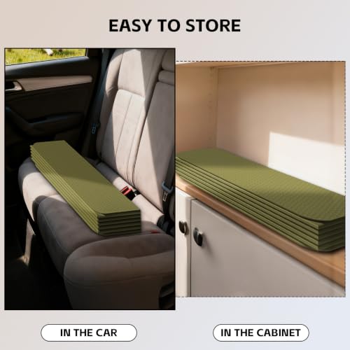 LVME Foldable Yoga Mat, Extra Thick 10mm, 76"x26"Extra Long - color: Sage Green