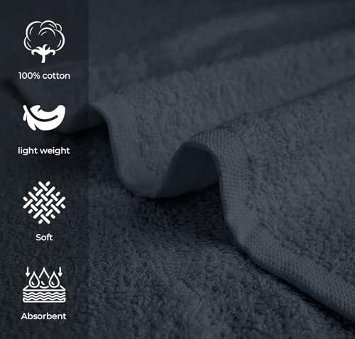 Avalon Towels Salon Towel - Grey Hand Towels Bulk Pack of 24 - 100% Cotton Absorbent Spa, Facial & Gym Towel for Working Out - 16x27 Inches (Not Bleach Proof) - color: Grey, size: 16x27 Inch (Pack of 24)