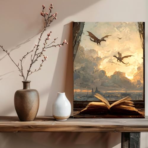 Dragon Paint by Numbers Kit for Adults Beginner, Magic Academy Paint by Numbers for Adult, Acrylic Paint by Number Kits Suitable for Home Wall Art Decor Gifts 16x20 Inch - color: 23-Dragon, size: 16*20