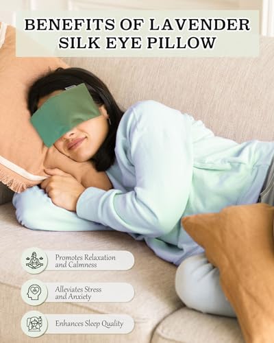 Hihealer Lavender Eye Pillow for Sleeping, Weighted Eye Mask for Spa, Yoga - color: Velvet Green 4 Pack