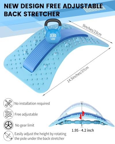 Back Stretcher Lumbar Backs Cracker with Magnet Backs Massager Lower Back Pain Relief Upgraded Multi-Level Support Stretcher Spinal Board Device for Herniated Disc, Sciatica, Scoliosis
