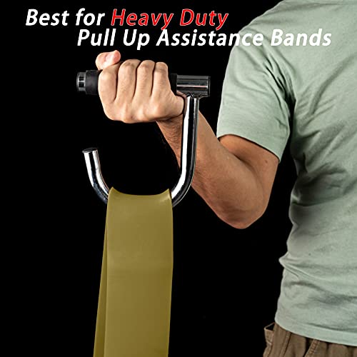 Upgrated Pull Up Assistance Resistance Bands Handles, Unique Steel Stretch Elastic Exercises Band Attachment Handles with Rubber for Pull-up Bars Workouts Home Gym