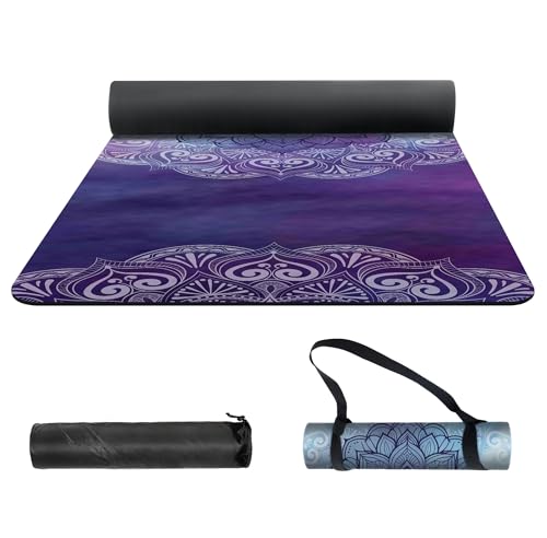 nuveti Yoga Mat Print Extra Thick TPE Non Slip Fitness Exercise Mat with Carrying Bag,72"x24" Extra Thick 6MM Exercise & Workout Mat for Yoga, Pilates Fitness and Floor Exercises - color: ManTuoLuo2