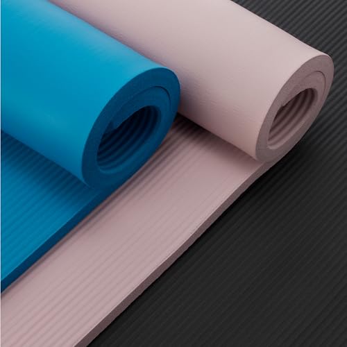 Amazon Basics Extra Thick Exercise Yoga Mat with Carrying Strap - color: Aqua, style: 1-Inch