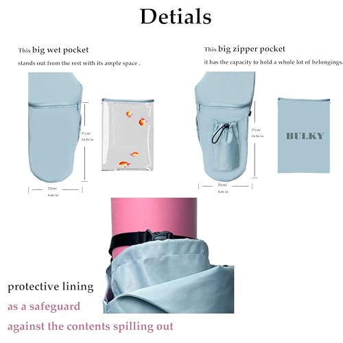 Yoga Mat Bag, with Protective Layer& Water Bottle Pocket and Big Wet Pocket & Yoga strap & Large Capacity,Stylish & Functional Fitness Mat And Essential items for Women & Men - color: black