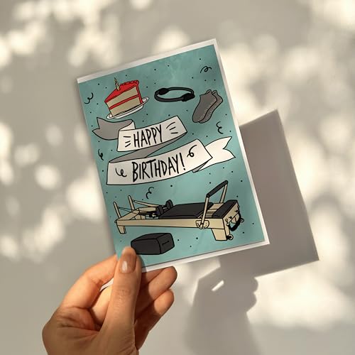 Pilates Birthday Card, Pilates Reformer Card, Pilates Gift, Gym Pilates Yoga Fitness | Pilates Inspiration and Poses - style: Pilates2