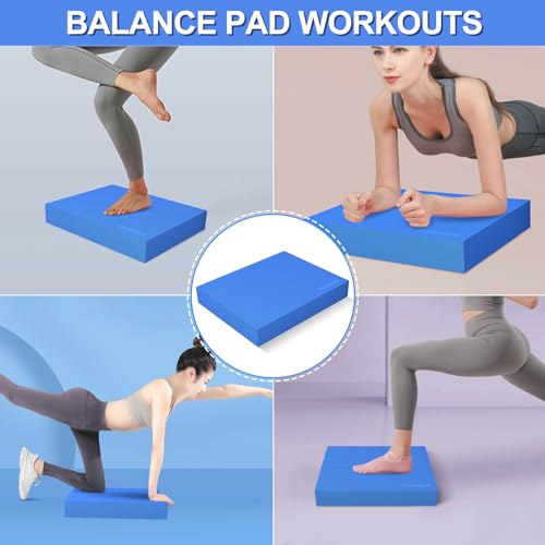 Balance Pad 15.8 * 13.2 * 2 inch,Large Balance Pad for Physical Therapy,Foam Balance Board for Rehabilitation Stability Workout Knee and Ankle Exercise Strength Training - color: Blue-L(15.8*13.2*2")