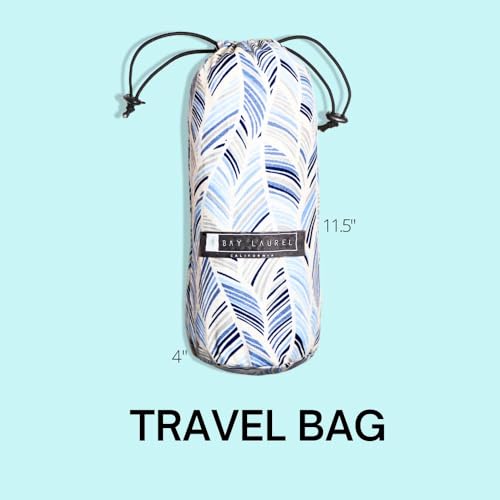 BAY LAUREL Turkish Beach Towel with Travel Bag 39 x 71 Quick Dry Sand Free Lightweight Large Oversized Towels Light - (Aqua with Blue Floral Bag) - color: Aqua With Blue Floral Bag