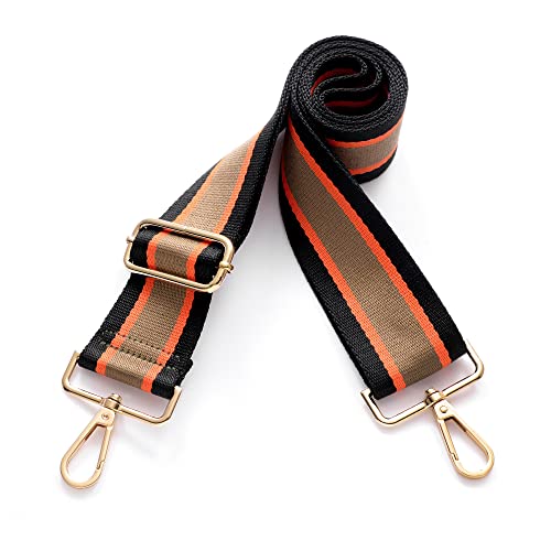 S-Jacorry Purse Strap Replacement Crossbody Wide Shoulder Strap Adjustable Canvas Straps Handbag Strap Replacement Belts - color: Gold Buckel-173