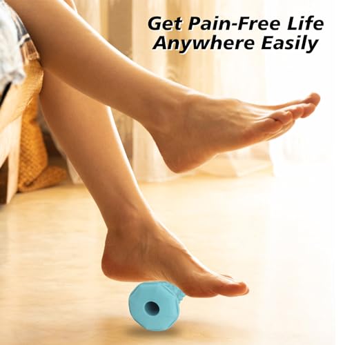 Blue Foot Massager Roller Set for Plantar Fasciitis, Arch&Heel Pain Relief | Includes Foot Roller, lacrosse and spiky massage balls for deep tissue trigger point muscle therapy and neuropathy relief - color: Blue Combination