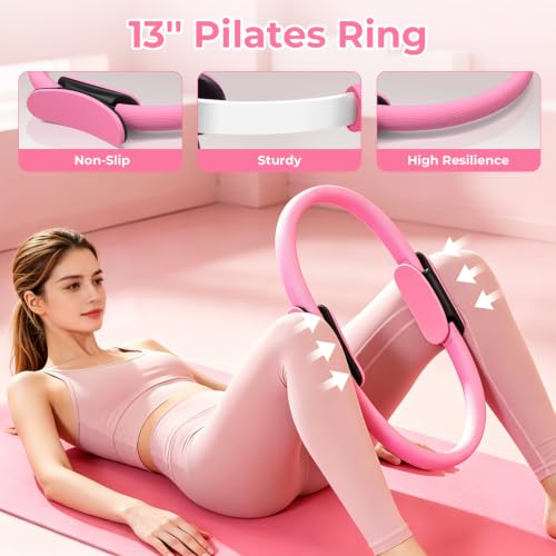 Pilates Ring Set for Home Workout -13'' Magic Circle and Ball