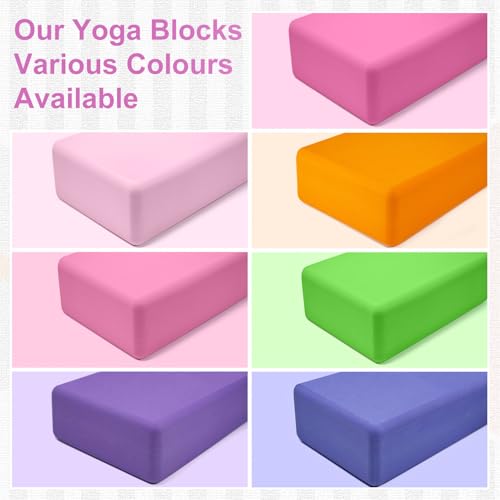 2 Pack Yoga Blocks, Lightweight 3x6x9in Yoga Bricks - color: 2PACK-Magenta
