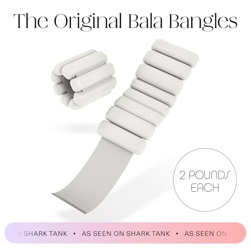 Bala Bangles Wrist & Ankle Weights for Women & Men, Home Gym Equipment | Adjustable Weighted Bands for Arm & Legs Workouts - Pilates, Yoga, Walking, Barre, & Strength Training Exercise - color: Bone, size: 2 LB