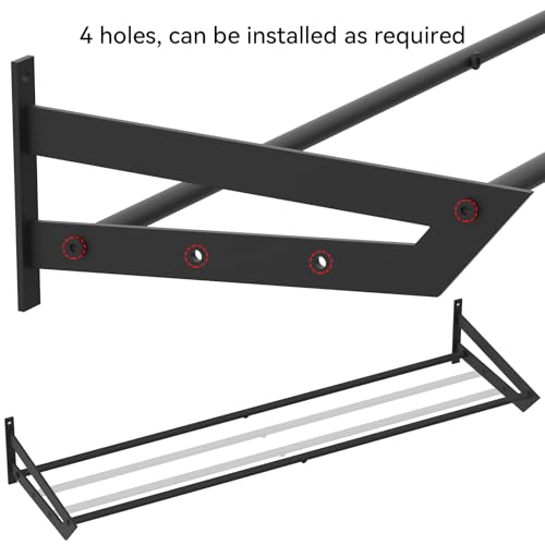 YBING Sports Equipment Organizer with 3 Separate Shelf, Ball Racks for Garage, Garage Sport Equipment Organizer with Hooks,Wall Mount Sports Holder Storage, Black