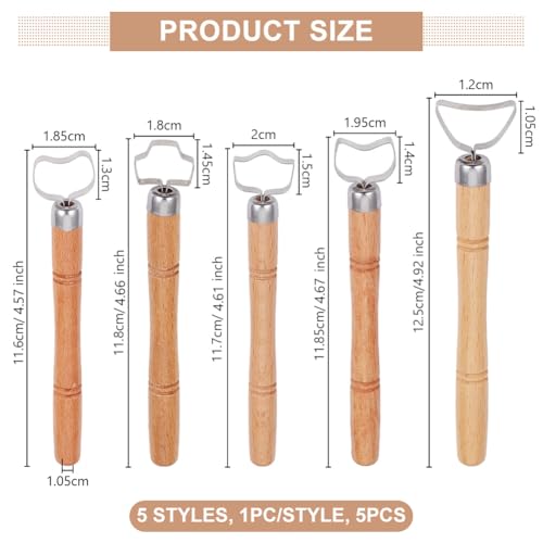 OLYCRAFT 5Pcs Sculpture Scraper Clay Tool for Ceramic Sculpture DIY Craft | 4.6~4.9 Inch Long, Pottery Cup Handle Shape Tool, Modeling Clay Cutters, Sculpture Kit, Clay Modeling Tools, Extruder Tool