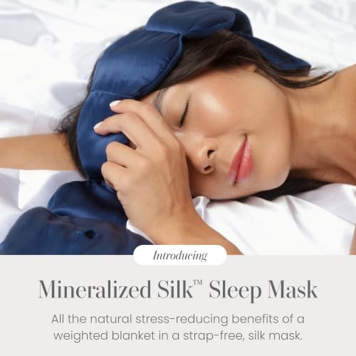 nodpod Mineralized Silk Gentle Pressure Sleep Mask, Weighted Eye Mask | Patented Light Blocking Design for Sleeping, Travel & Relaxation, Bead Filled, Machine Washable, BPA-Free, Sapphire - color: Sapphire Silk