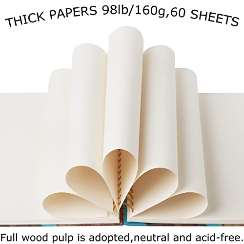 A4 Spiral-Bound Sketchbook,SuyuanArt Sketch Paper Pad, 120 Pages (60sheets) of Premium 160 GSM Smooth Thick Paper, Mixed Media Sketch Book Drawing and Sketching for Kids Adults - color: Sunflowers A4