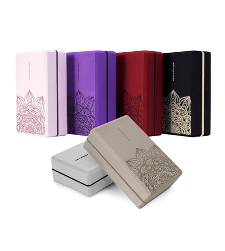nuveti Yoga Blocks Set of 2, High Density Yoga Brick Foam Blocks to Improve Strength, Flexibility and Balance Brick Foam Blocks - color: SandStone