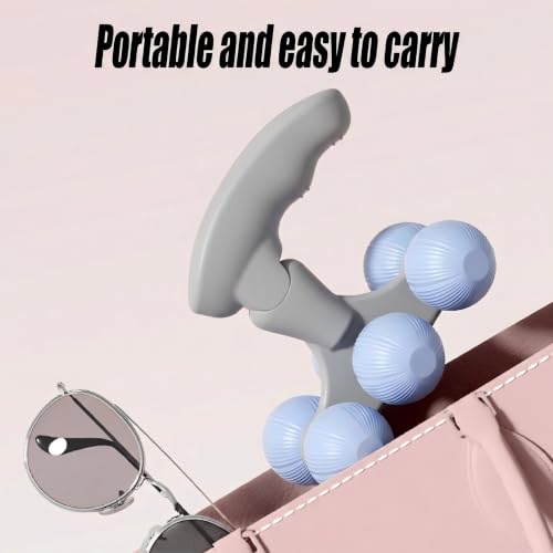 6-Wheel Handheld Massage Roller for Muscle Pain Relief (Blue)