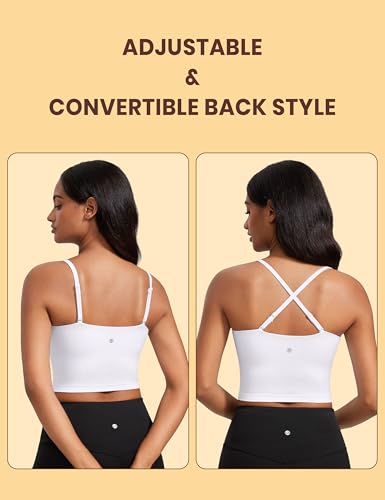 CRZ YOGA Butterluxe Cami Crop Tank Tops - color: White, size: Medium