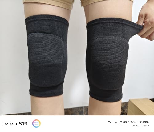Anti slip sponge, soft and breathable men's, women's, girls', and children's black knee pads suitable for sports scenes such as volleyball, football, dance, yoga, wrestling, running, cycling, etc (Black, X-Small) - color: Black, size: X-Small