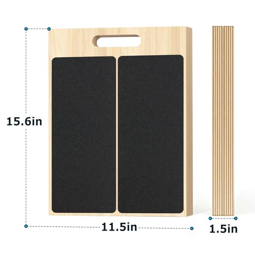 Wooden Slant Board for Calf Stretching, 5 Adjustable Angles, 300lb Capacity | 15.5-Inch Anti-Slip Squat Wedge for Yoga Pilates Fitness, Physical Therapy for Ankle Mobility & Hamstring Stretch