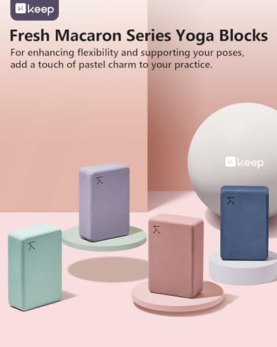 KEEP Yoga Block, High-Density EVA Foam 2 Pack Yoga Block with Non-Slip Textured Surface, Supportive, Lightweight - Ideal for Yoga - color: 2-Pack-Navy Blue
