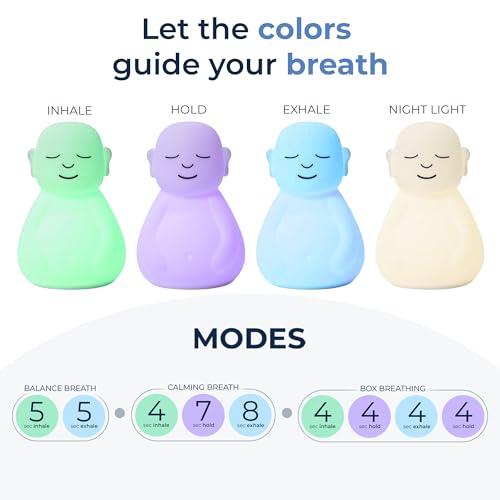 Mindsight 'Original Breathing Buddha' Guided Visual Meditation | 3 Modes to Slow Your Breathing & Calm Your Mind | Stress & Anxiety Relief | Wellness Gift | Adults, Kids, Classrooms | USB Rechargeable - size: Buddha