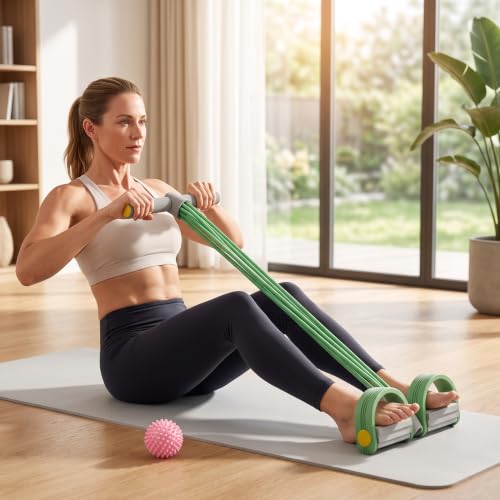6-Tube Elastic Yoga Pedal Puller Resistance Band - color: Green