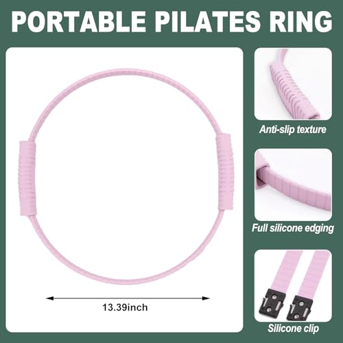 Yoga Pilates Resistance Ring, Anti-Slip Silicone Leg and Butt Trainer for Home Workouts, Postpartum Toning, Office Exercise