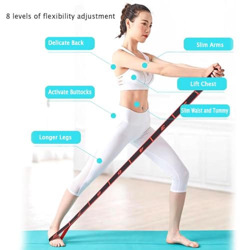 Stretch Strap Fitness Resistance Band for Stretching and Yoga Elastic Exercise Band with Loops Number Stretch Resistance Band with Clear Markings, Hamstring Stretcher Device Leg Exercise Equipment,8-Section Elastic Training Bands for Flexibility