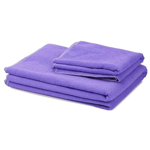 BalanceFrom 7-Piece Yoga Set with 71x24x0.5 Inches Extra Thick Mat and Carrying Sling – Includes 2 Blocks, Stretch Strap, 2 Towels, and Knee Pad for Home, Studio, and Gym Workouts - color: Purple